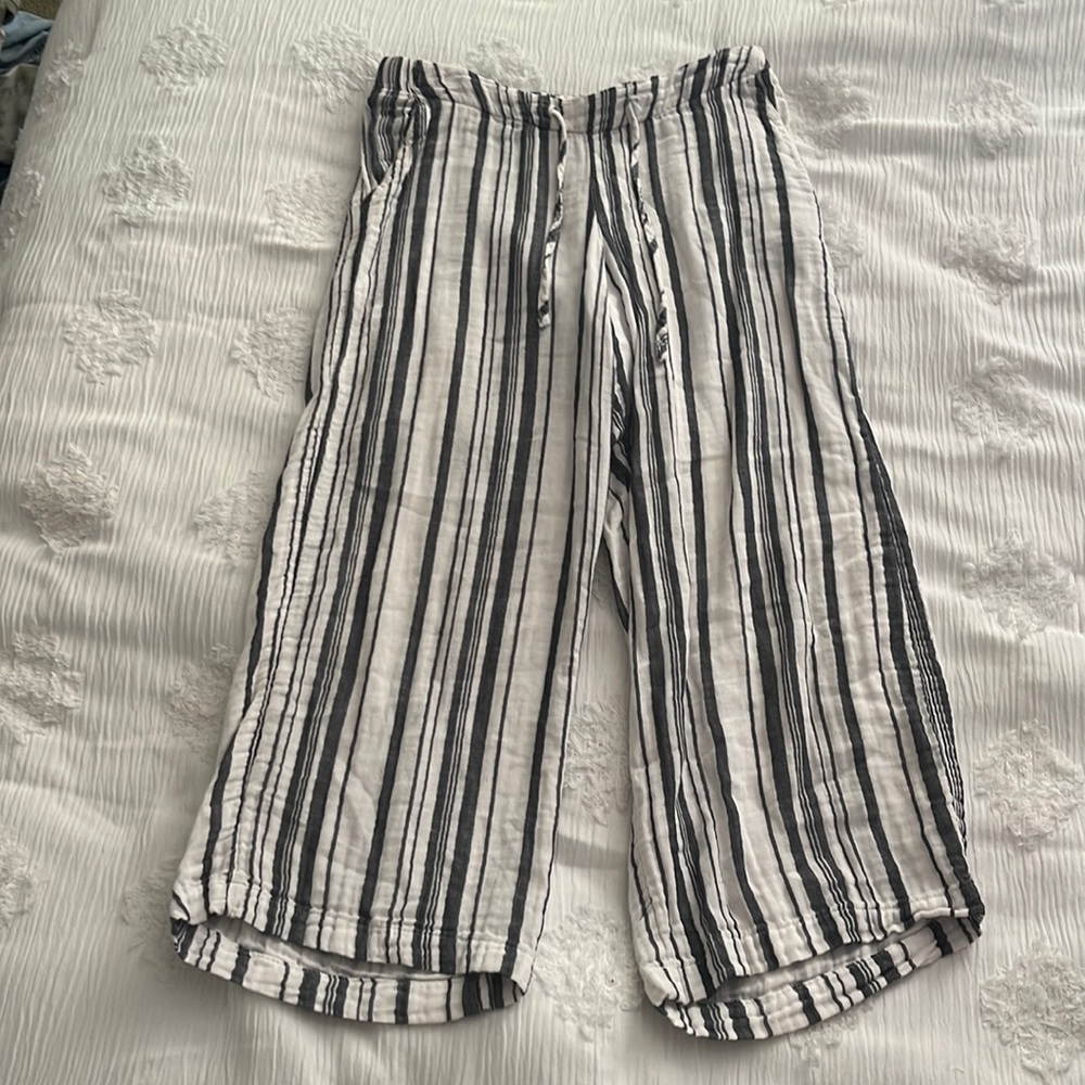 striped linen pants size small